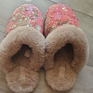 UGG Women's Sparkling Pink Sequin Slippers